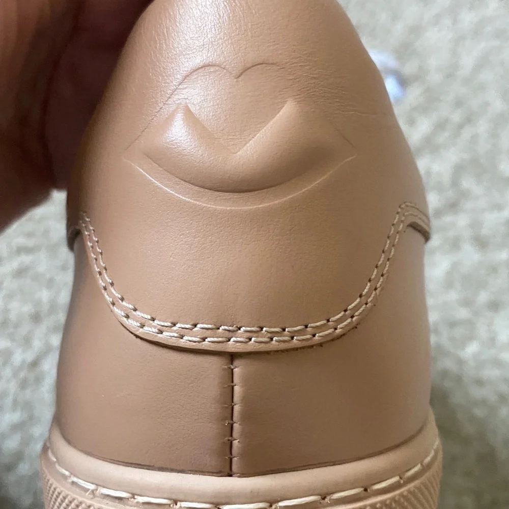 Like new! See By Chloe Essie Leather Tan Sneakers with White Laces